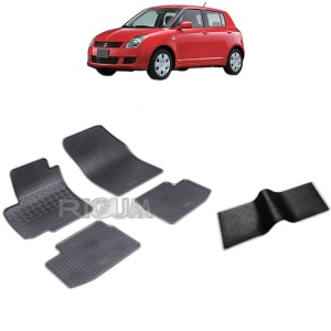 Set 5 covorase auto SUZUKI SWIFT din 2005 - 08.2010, cu covoras tunel median, Caroserie HATCHBACK
