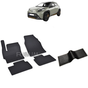 Set 5 covorase auto TOYOTA AYGO X din 04.2022 - 2026, cu covoras tunel median, Caroserie SUV