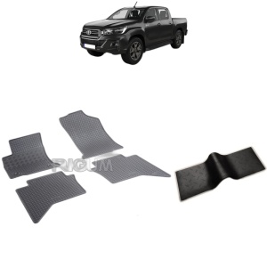 Set 5 covorase auto TOYOTA HILUX din 09.2016 - 2026, cu covoras tunel median, Caroserie PICK-UP