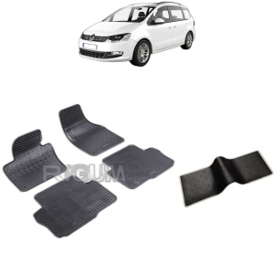 Set 5 covorase auto VOLKSWAGEN SHARAN II din 09.2010 - 03.2022, cu covoras tunel median, Caroserie VAN 5 LOCURI