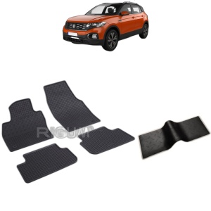 Set 5 covorase auto VOLKSWAGEN T-CROSS din 04.2019 - 2026, cu covoras tunel median, Caroserie SUV