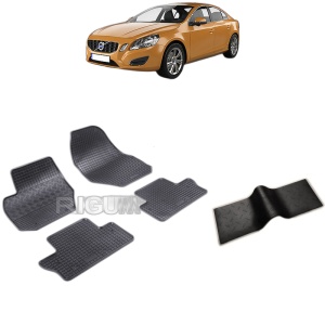 Set 5 covorase auto VOLVO S 60 II din 06.2010 - 09.2018, cu covoras tunel median, Caroserie SEDAN