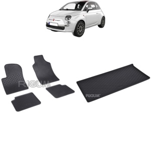 Set Covorase Auto Si Tavita Portbagaj FIAT 500 din 09.2007 - 2026, caroserie hatchback,