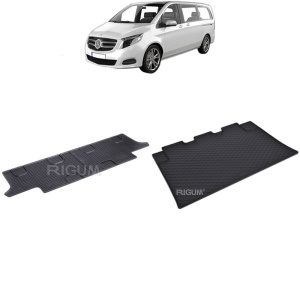 Set Covorase Auto Si Tavita Portbagaj MERCEDES V-CLASS W447 din 06.2014 - 2026, caroserie van rand 3, 8-9 LOCURI