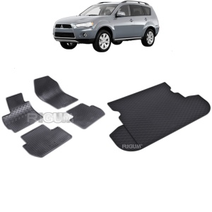 Set Covorase Auto Si Tavita Portbagaj MITSUBISHI OUTLANDER II din 03.2007 - 08.2012, caroserie suv, 5 LOCURI, CU/FARA SUBWOOFER