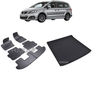 Set Covorase Auto Si Tavita Portbagaj SEAT ALHAMBRA II din 09.2010 - 03.2022, caroserie van 7 locuri, 7 LOCURI, RAND 3 CULCAT