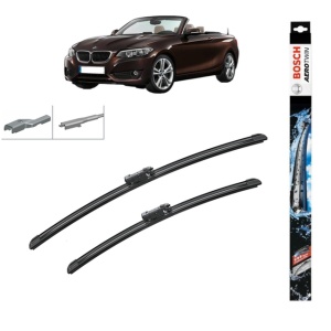 Set stergatoare auto BMW 2 Convertible (F23) din 2014-2021, Bosch Aerotwin, din cauciuc siliconat rezistent