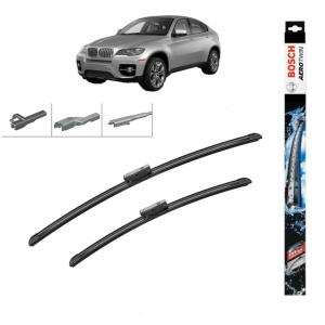 Set stergatoare auto BMW X6 (E71, E72) din 2007-2014, Bosch Aerotwin Multi, din cauciuc siliconat rezistent - Img 1