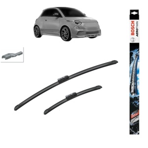 Set stergatoare auto FIAT 500e Convertible (332_) din 2020-2023, Bosch Aerotwin, din cauciuc siliconat rezistent - Img 1