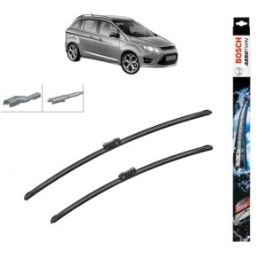 Set stergatoare auto FORD GRAND C-MAX (DXA/CB7, DXA/CEU) din 2010-2019, Bosch Aerotwin, din cauciuc siliconat rezistent - Img 1