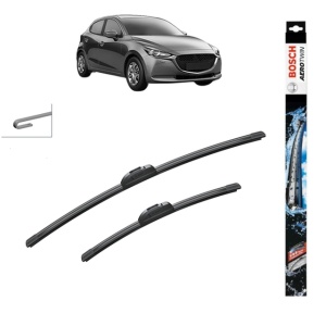 Set stergatoare auto MAZDA 2 Hatchback (KB) din 2022, Bosch Aerotwin Retrofit, din cauciuc siliconat rezistent - Img 1