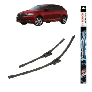 Set stergatoare auto SKODA RAPID Spaceback (NH1) din 2012-2019, Bosch Aerotwin, din cauciuc siliconat rezistent