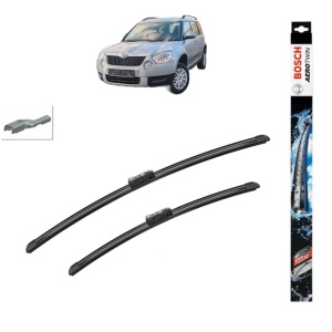 Set stergatoare auto SKODA YETI (5L) din 2009-2017, Bosch Aerotwin, din cauciuc siliconat rezistent