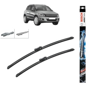 Set stergatoare auto VOLKSWAGEN TIGUAN (5N_) din 2007-2018, Bosch Aerotwin, din cauciuc siliconat rezistent