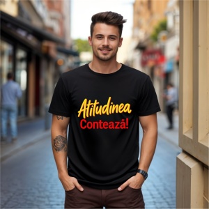 Tricou Atitudinea Conteaza mereu Negru, Copii | Dama | Barbat - Img 6
