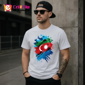 Tricou Azerbaijan Steag Splash Art, Copii | Dama | Barbat - Img 5