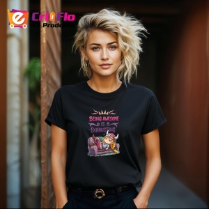 Tricou Being Awesome Is Exhausting Canapea Oboseala, Copii | Dama | Barbat, culoare negru - Img 12