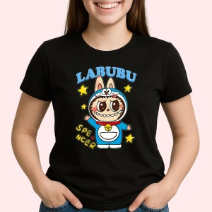 Tricou Labubu spencer, Unisex Dama si Barbat | Copii, Culoare Negru - Img 1