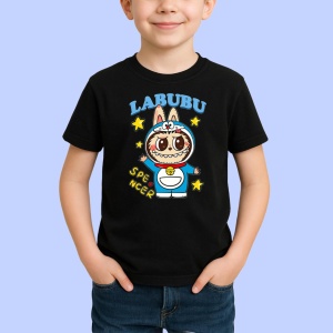 Tricou Labubu spencer, Unisex Dama si Barbat | Copii, Culoare Negru - Img 2