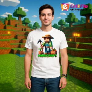 Tricou Minecraft Arc De Lemn Tricou Alb Copii | Dama | Barbat - Img 74