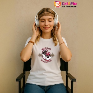 Tricou Music Is Life Pian Inima, Copii | Dama | Barbat - Img 11