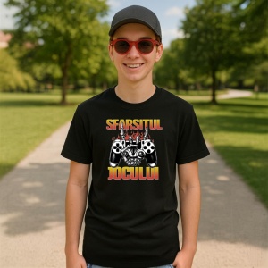 Tricou Sfarsitul jocului Negru, Copii | Dama | Barbat - Img 6