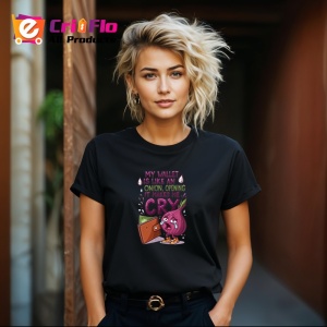 Tricou Wallet Onion Makes Me Cry, Copii | Dama | Barbat, culoare negru - Img 12