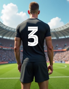 Echipament fotbal pentru bărbați, personalizat cu numărul 3 - Design modern pentru campioni! | Echipament complet, personalizare rapidă - Img 1