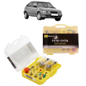 Kit trusa Set becuri H4 compatibila cu DAEWOO NEXIA din 1995-1997, bec far, semnalizare , pozitie, iluminare numar, frana, plafoniera, stop frana