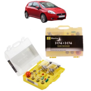 Kit trusa Set becuri H4 compatibila cu FIAT GRANDE PUNTO (199_) din 2005-2015, bec far, semnalizare , pozitie, iluminare numar, frana, plafoniera, stop frana