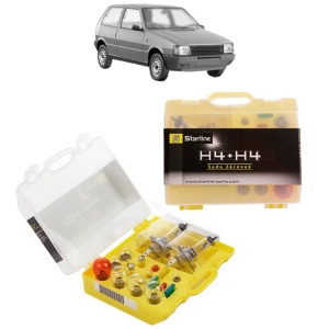 Kit trusa Set becuri H4 compatibila cu FIAT UNO (146_, 158_) din 1983-2006, bec far, semnalizare , pozitie, iluminare numar, frana, plafoniera, stop frana