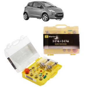 Kit trusa Set becuri H4 compatibila cu FORD KA (RU8) din 2008-2016, bec far, semnalizare , pozitie, iluminare numar, frana, plafoniera, stop frana