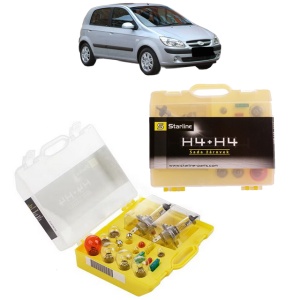 Kit trusa Set becuri H4 compatibila cu HYUNDAI GETZ (TB) din 2002-2010, bec far, semnalizare , pozitie, iluminare numar, frana, plafoniera, stop frana