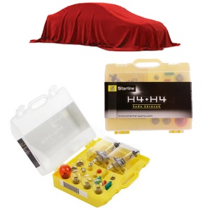 Kit trusa Set becuri H4 compatibila cu HYUNDAI PONY (X-1) din 1985-1989, bec far, semnalizare , pozitie, iluminare numar, frana, plafoniera, stop frana