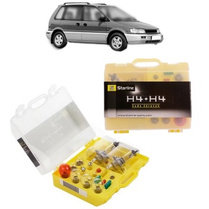 Kit trusa Set becuri H4 compatibila cu MITSUBISHI SPACE RUNNER MPV (N1_W, N2_W) din 1991-1999, bec far, semnalizare , pozitie, iluminare numar, frana, plafoniera, stop frana