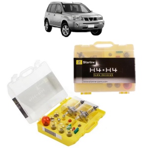Kit trusa Set becuri H4 compatibila cu NISSAN X-TRAIL I (T30) din 2001-2013, bec far, semnalizare , pozitie, iluminare numar, frana, plafoniera, stop frana