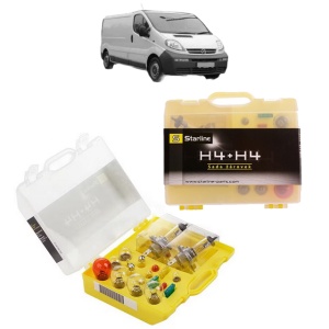 Kit trusa Set becuri H4 compatibila cu OPEL VIVARO A Van (X83) din 2001-2014, bec far, semnalizare , pozitie, iluminare numar, frana, plafoniera, stop frana