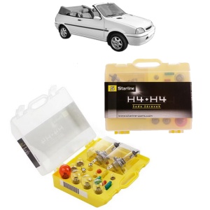Kit trusa Set becuri H4 compatibila cu ROVER 100 Convertible (XP) din 1994-1998, bec far, semnalizare , pozitie, iluminare numar, frana, plafoniera, stop frana