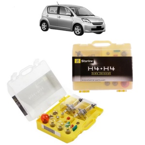 Kit trusa Set becuri H4 compatibila cu SUBARU JUSTY IV din 2007-2012, bec far, semnalizare , pozitie, iluminare numar, frana, plafoniera, stop frana