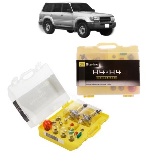Kit trusa Set becuri H4 compatibila cu TOYOTA LAND CRUISER 80 (_J8_) din 1990-1997, bec far, semnalizare , pozitie, iluminare numar, frana, plafoniera, stop frana