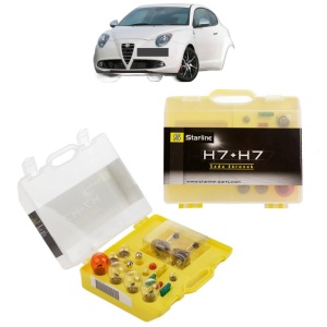 Kit trusa Set becuri H7 compatibila cu ALFA ROMEO MITO (955_) din 2008-2018, bec far, semnalizare , pozitie, iluminare numar, frana, plafoniera, stop frana