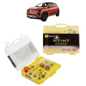 Kit trusa Set becuri H7 compatibila cu DACIA SPRING Cargo din 2024, bec far, semnalizare , pozitie, iluminare numar, frana, plafoniera, stop frana