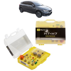 Kit trusa Set becuri H7 compatibila cu FIAT TIPO Hatchback (356_, 357_) din 2016-2020, bec far, semnalizare , pozitie, iluminare numar, frana, plafoniera, stop frana