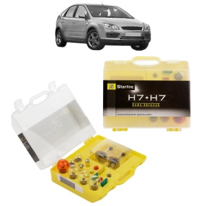 Kit trusa Set becuri H7 compatibila cu FORD FOCUS II (DA_, HCP, DP) din 2004-2012, bec far, semnalizare , pozitie, iluminare numar, frana, plafoniera, stop frana