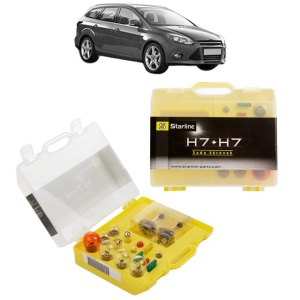 Kit trusa Set becuri H7 compatibila cu FORD FOCUS III Turnier din 2010-2020, bec far, semnalizare , pozitie, iluminare numar, frana, plafoniera, stop frana