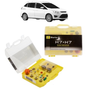 Kit trusa Set becuri H7 compatibila cu FORD GRAND C-MAX Van din 2010-2019, bec far, semnalizare , pozitie, iluminare numar, frana, plafoniera, stop frana