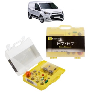 Kit trusa Set becuri H7 compatibila cu FORD TRANSIT CONNECT V408 Box Body/MPV din 2013-2018, bec far, semnalizare , pozitie, iluminare numar, frana, plafoniera, stop frana