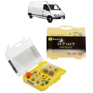 Kit trusa Set becuri H7 compatibila cu RENAULT MASTER II Van (FD) din 1997-2010, bec far, semnalizare , pozitie, iluminare numar, frana, plafoniera, stop frana