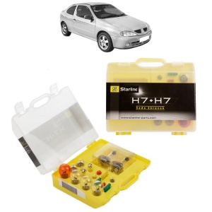 Kit trusa Set becuri H7 compatibila cu RENAULT MEGANE I Coach (DA0/1_) din 1996-2003, bec far, semnalizare , pozitie, iluminare numar, frana, plafoniera, stop frana - Img 1