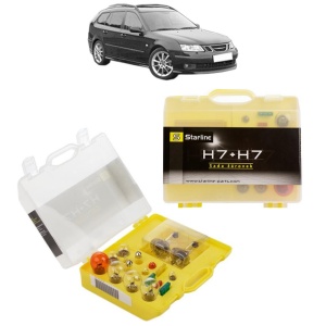 Kit trusa Set becuri H7 compatibila cu SAAB 9-3 Estate (E50) din 2005-2015, bec far, semnalizare , pozitie, iluminare numar, frana, plafoniera, stop frana - Img 1